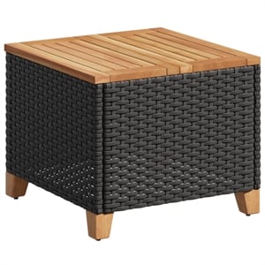 Afuera Living Black and Brown Garden Dining Table with UV-Resistant Materials