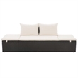 Afuera Living Outdoor Lounge Bed PE Rattan Black with Cushions