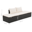 Afuera Living Outdoor Lounge Bed PE Rattan Black with Cushions