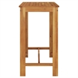Afuera Living Garden Bar Table Solid Acacia Wood Natural Finish