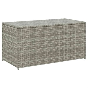 Afuera Living Gray Poly Rattan Patio Storage Box with Elevated Feet Design