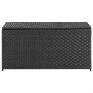 Afuera Living Poly Rattan Patio Storage Box with PE Liner in Black