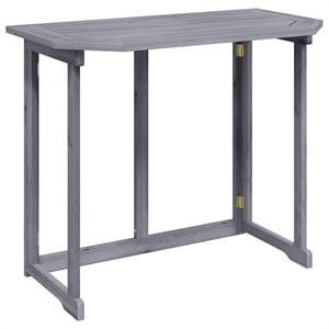 Afuera Living Folding Balcony Table in Solid Gray Acacia Wood