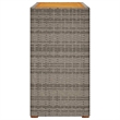 Afuera Living PE Rattan Side Table with Acacia Wood Top in Beige/Brown