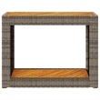 Afuera Living PE Rattan Side Table with Acacia Wood Top in Beige/Brown