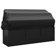 Afuera Living PE Rattan Outdoor Lounge Bed with Cushions in Black