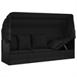 Afuera Living PE Rattan Outdoor Lounge Bed with Cushions in Black