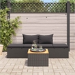 Afuera Living Adjustable Poly Rattan Sun Lounger in Black with Cushions
