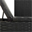 Afuera Living Adjustable Poly Rattan Sun Lounger in Black with Cushions