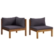 Afuera Living Solid Acacia Wood Modular Sofa Set in Dark Gray
