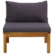 Afuera Living Solid Acacia Wood Modular Sofa Set in Dark Gray