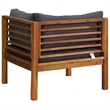 Afuera Living Solid Acacia Wood Modular Sofa Set in Dark Gray