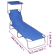 Afuera Living Foldable Sunlounger in Light Blue with Aluminum Frame