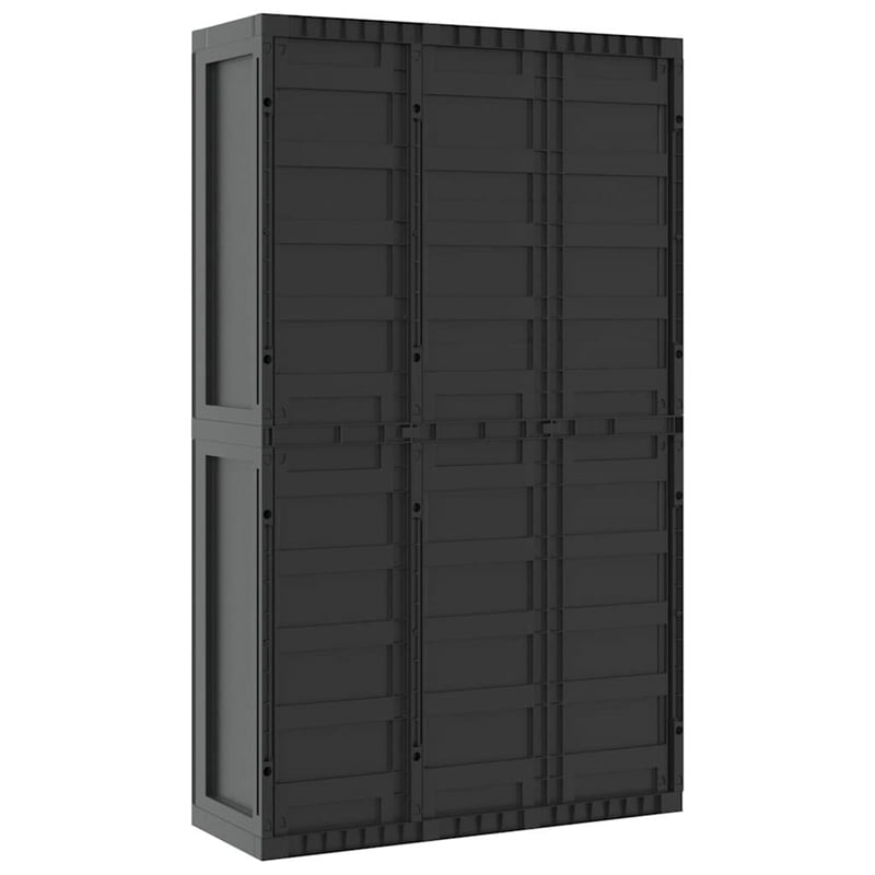 Afuera Living Polypropylene Outdoor Storage Cabinet in Black Matte
