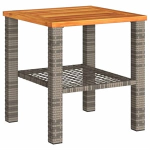 Afuera Living Square Garden Coffee Table in Gray and Brown