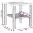 Afuera Living Square Garden Coffee Table in Gray and Brown