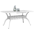 Afuera Living Cast Aluminum Outdoor Dining Table with White Finish