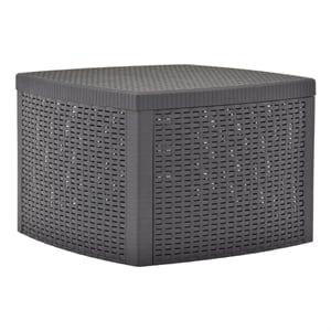 Afuera Living Polypropylene Square Outdoor Side Table in Mocha