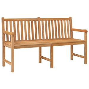 Afuera Living 59.1 in Solid Teak Wood Garden Bench in Brown Finish