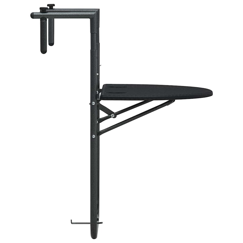 Afuera Living Adjustable Hanging Balcony Table in Matte Black Finish