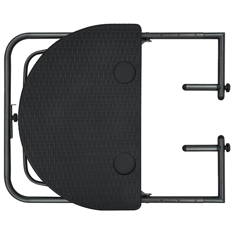 Afuera Living Adjustable Hanging Balcony Table in Matte Black Finish