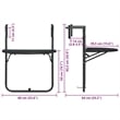 Afuera Living Adjustable Hanging Balcony Table in Matte Black Finish