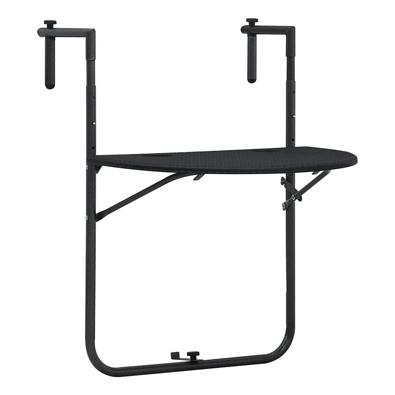 Afuera Living Adjustable Hanging Balcony Table in Matte Black Finish