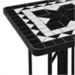 Afuera Living Small Mosaic Side Table with Ceramic Top in Black White