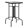 Afuera Living Small Mosaic Side Table with Ceramic Top in Black White