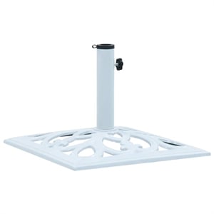 Afuera Living Cast Iron Umbrella Base with Floral Inlays in White