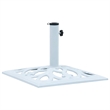 Afuera Living Cast Iron Umbrella Base with Floral Inlays in White