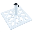 Afuera Living Cast Iron Umbrella Base with Floral Inlays in White