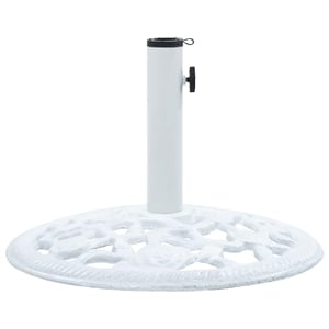 Afuera Living Cast Iron Floral Umbrella Base in White