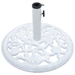 Afuera Living Cast Iron Floral Umbrella Base in White
