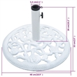 Afuera Living Cast Iron Floral Umbrella Base in White