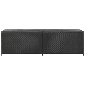 Afuera Living Poly Rattan Storage Chest with Steel Frame in Black