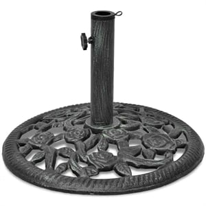 Afuera Living Decorative Cast Iron Umbrella Stand in Black Green