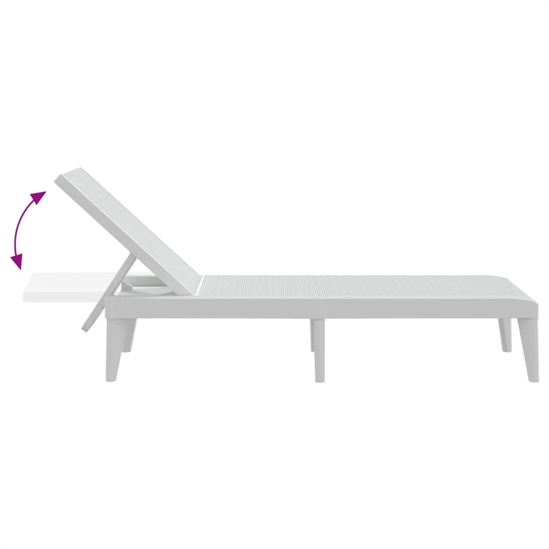 Afuera Living Height-Adjustable Polypropylene Sun Lounger in White