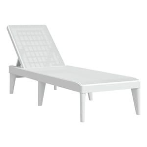 Afuera Living Height-Adjustable Polypropylene Sun Lounger in White