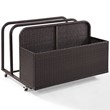 Afuera Living Coastal Outdoor Float Caddy in Brown with Wicker Design