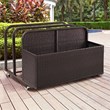 Afuera Living Coastal Outdoor Float Caddy in Brown with Wicker Design