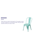 Afuera Living Metal Slat Back Dining Chair in Mint Green