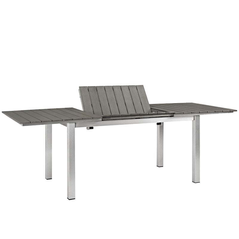 Afuera Living Aluminum Outdoor Patio Dining Table in Silver/Gray