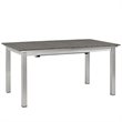 Afuera Living Aluminum Outdoor Patio Dining Table in Silver/Gray