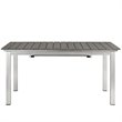 Afuera Living Aluminum Outdoor Patio Dining Table in Silver/Gray