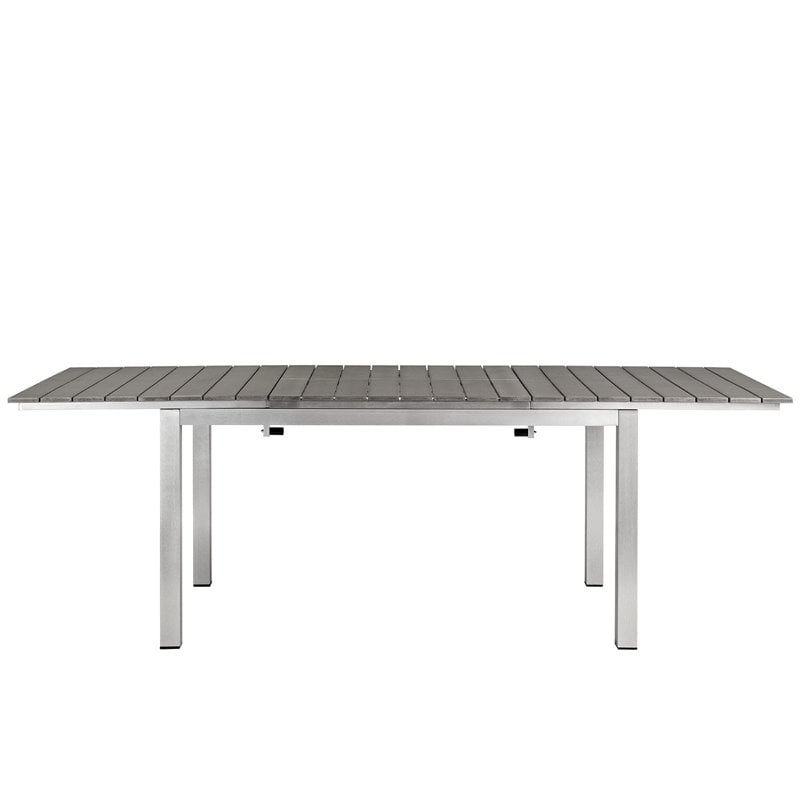 Afuera Living Aluminum Outdoor Patio Dining Table in Silver/Gray