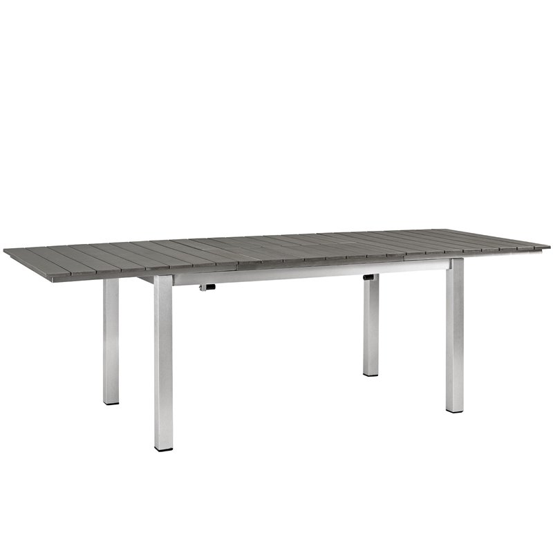 Afuera Living Aluminum Outdoor Patio Dining Table in Silver/Gray