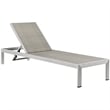 Afuera Living 3-Piece Rattan Patio Sun Lounger & Side Table Set in Gray