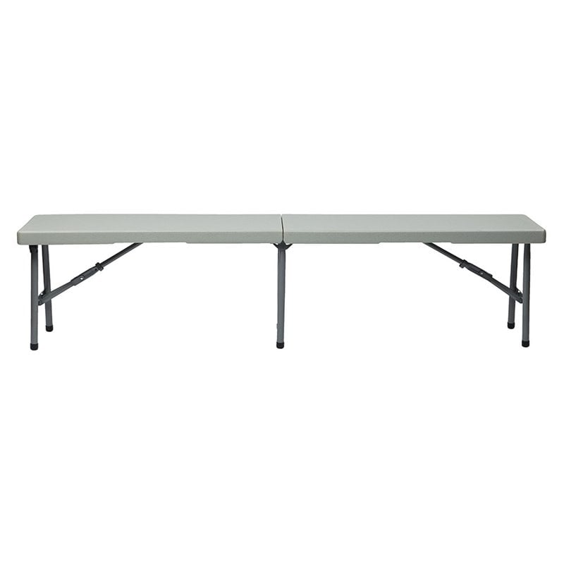 Afuera Living 6' Fold-in-Half Bench with Powder Coated Tubular Frame in Gray