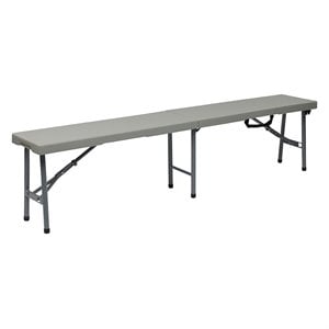 Afuera Living 6' Fold-in-Half Bench with Powder Coated Tubular Frame in Gray